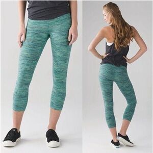 Lululemon Wunder Under Crop (Hi-Rise) Space Dye Camo Alberta Lake Fresh Teal 4